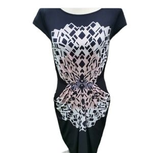 BCBGMAXAZRIA BLACK/COMB DRESS SIZE M